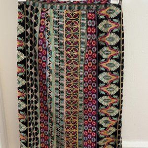 Anthropologie Vanessa Virginia Embroidered Multicolored Pencil Skirt